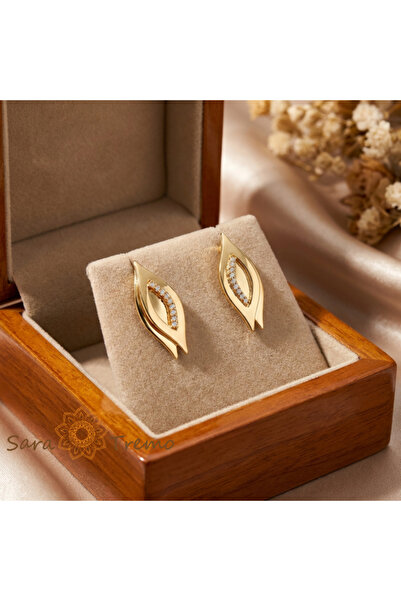 SaraTremo Cercei Golden Gaze – Cercei placați cu aur de 18K din Brazilia