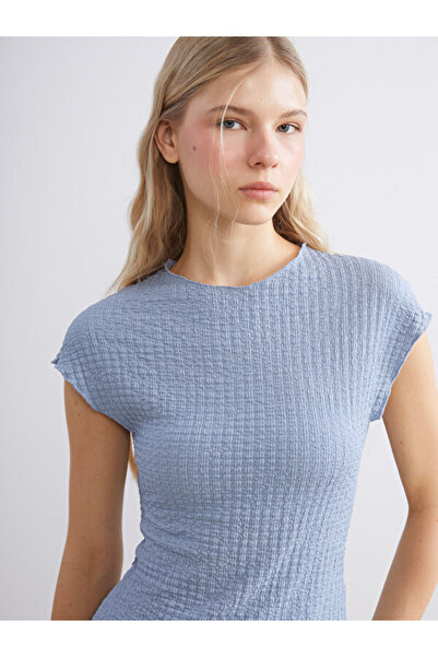 LC Waikiki Rmz Gi̇yi̇m Farkiyla Zero Roba Collar Textured Women's Bodysuit