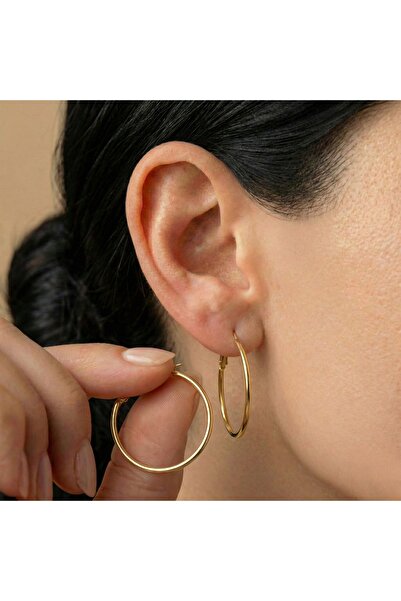 AccessoriesCınCık أقراط نسائية من الفولاذ بلون ذهبي