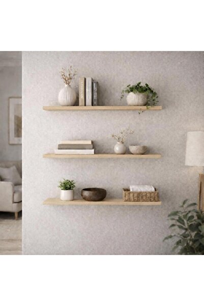 Gold Ban-yom 3'LÜ DUVAR RAFI 50X11 MDF AÇIK MEŞE