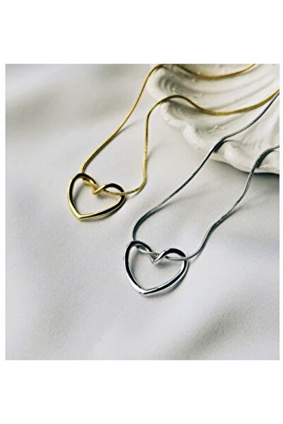 bies butik Knot Heart Silver Color Necklace Stainless Steel