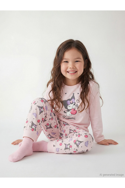 LC Waikiki RMZ GİYİM FARKIYA طقم بيجامة بناتي مطبوع عليه كورومي