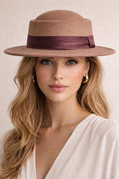 HatClub Exclusive Gondol Stylish Design Fedora Women's Brown Hat
