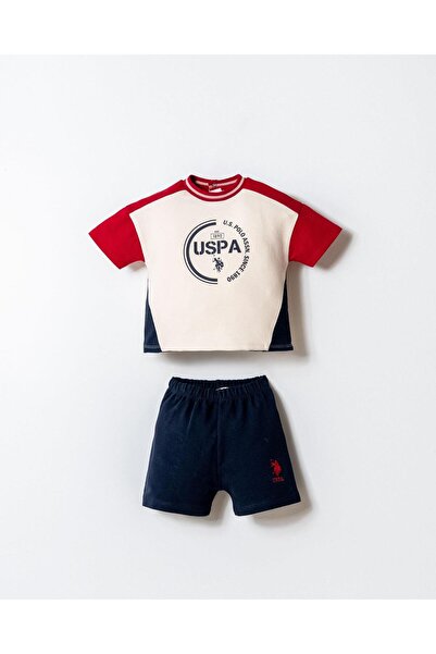 U.S. Polo Assn. US Polo Assn. Erkek Bebek Alt Üst Takım – Kısa Kollu Tişört &...