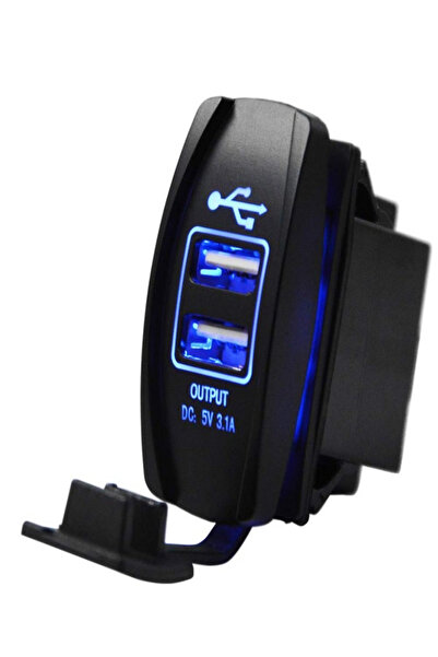 GÜRKAR Su Geçirmez Çift Usb 12-24v Araç Şarj Soketi marin karavan atv motosik...