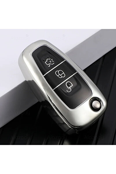 Alazpay غطاء مفتاح من مادة TPU اللامعة لسيارات فورد فوكس مونديو فييستا كوجا ت...