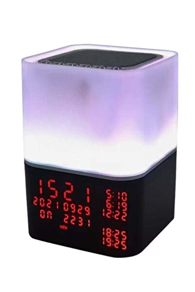 Generic Digital Bluetooth Speaker with Clock & LED Night Light – Multicolor M...
