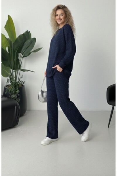 Lufthimm New Model Women's Stylish and Comfortable Stone-Finished Two-Piece Set