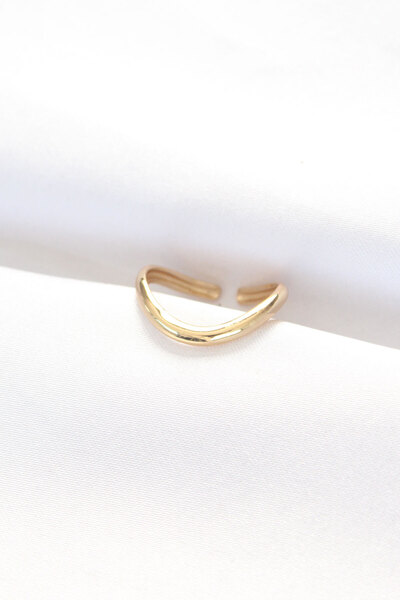 Skygo Flat Gold Color Adjustable Ring - Tj-Byk3101