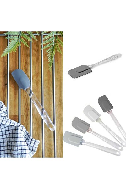 ÇEÇEN HOME (2 Pieces) Silicone Spatula L Size, 25 Cm, Platinum Silicone