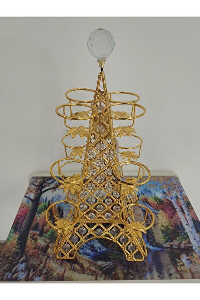 Tohfah Crystal gold-plated cup holder, tower