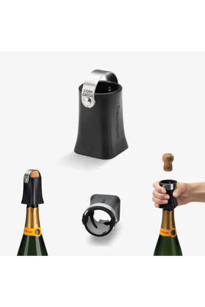 Dreamfarm Champop Champagne Cork Remover, Black