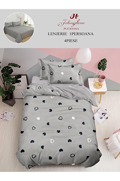 trendyhome Bed Linen 1 Person 4 Pieces, Fine Cotton, Modern Print