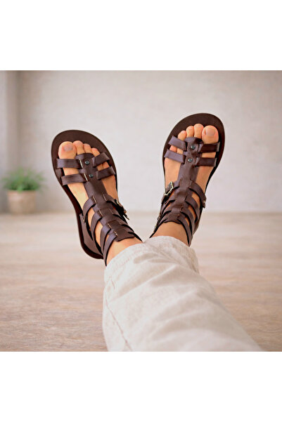 Bostini Leather Short Festival Gladiator Sandals