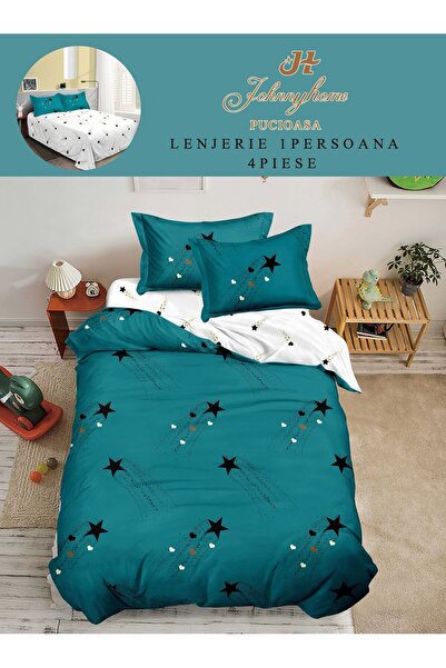 trendyhome Bed Linen 1 Person 4 Pieces, Fine Cotton, Modern Print