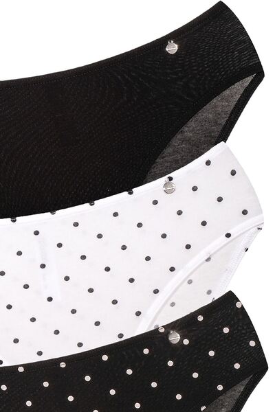 Kom Polkal 47% modal-bumbac, set de 3 chiloți negri