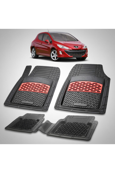 TEAMCAR Πατάκια αυτοκινήτου τύπου δίσκου συμβατά με Peugeot 308 3θυρο (2007-2...