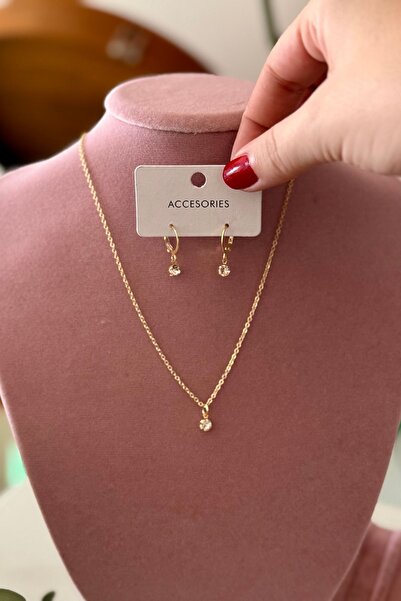 Trendy Butik مجموعة أقراط قلادة الزركون