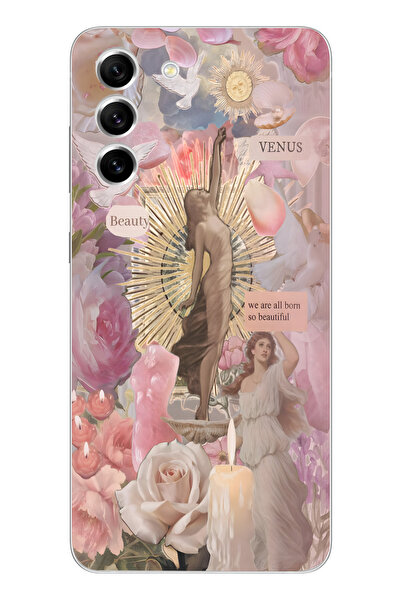 moonset Samsung Galaxy S21 FE Uyumlu Baskılı Yumuşak Silikon Şeffaf Telefon K...