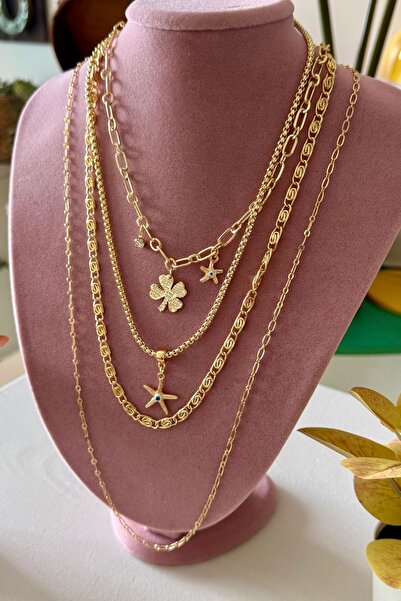 Trendy Butik مجموعة قلادات الحظ (4 قطع)