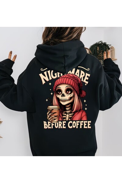 LELVANİ Unisex Nightmare Printed Hooded Sweat