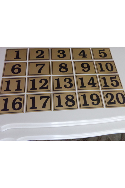 GENDEC 6x8 cm Yapışkanlı No 1'den 20'e Raf, Posta Kutusu, Dolap, Ayakkabılık,...