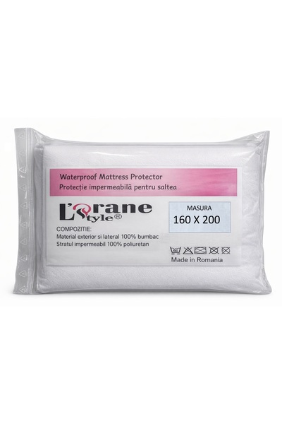 Lorane Style Protectie completa saltea – Husa 100% bumbac impermeabila, antia...
