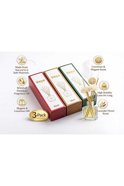VEYA Via Reed Diffuser Set of 3 - Rose, Gardenia & Lavender - 50ml - 3-piece ...