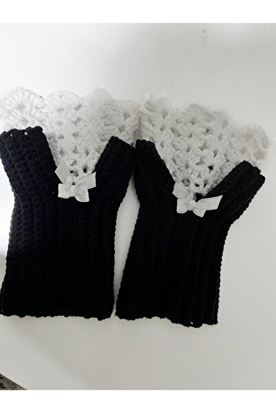 HobiDünyasıElif قفازات بدون أصابع محبوكة يدويًا مستوحاة من الطراز القديم، مصن...