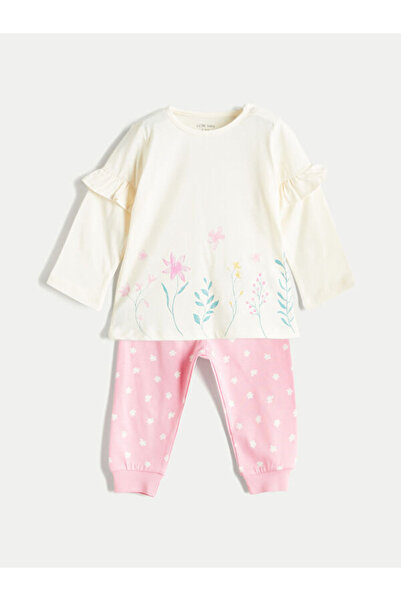 LC Waikiki Floral Baby Girl T-Shirt and Pants 2 Pcs