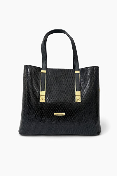 Sanmorris حقيبة كتف كلاسيكية باللون الأسود مع 3 أقسام وحزام قابل للتعديل