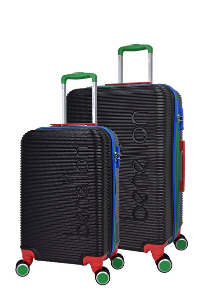 United Colors of Benetton Lüx Abs 2'li Valiz Seti Orta Boy - Kabin Boy Siyah ...