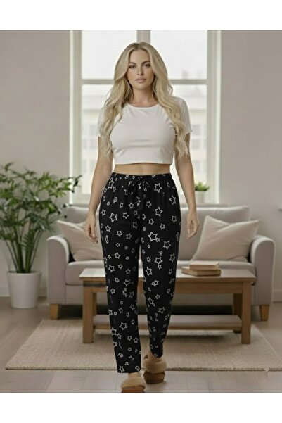 THEBEK Yumoş Velvety Suede Patterned Battal Pajamas Comfortable Fit-Pattern G...