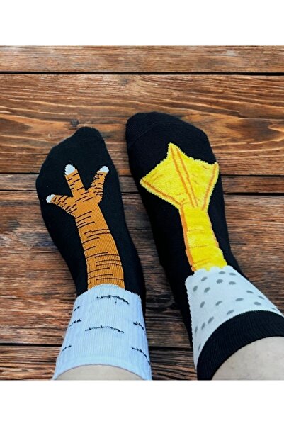 MODA 2 çift Tavuk - Ördek ayağı desenli tasarım çorap