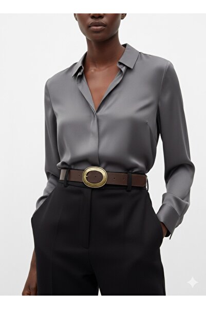 Versla Antik Oval Tokalı Kadın Kemer (4 cm)