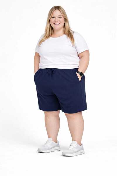 TREND ALİSSE VESNA BÜYÜK BEDEN 2X-3X-4X-5X-6X-7X beden LACİVERT BERMUDA ŞORT