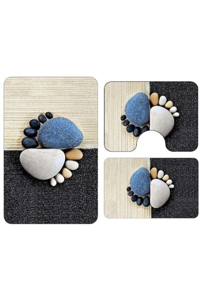 OEM Set of 3 Non-Slip Bath Mats, Multicolor, 60x90 cm