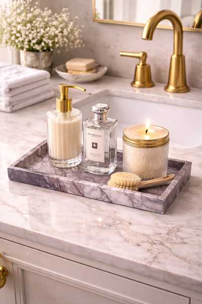 Marbello Δίσκος Μαρμάρου Λιλά Premium 17x32 εκ. |   Χειροποίητος Διακοσμητικό...