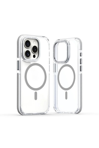 Paladyum Case غطاء شفاف مقاوم للصدأ ومقاوم للصدمات متوافق مع هاتف iPhone 15 P...