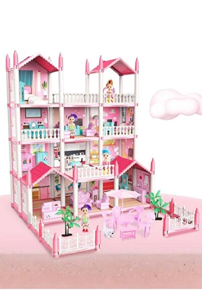 First pro بيت دمى كبير للبنات، لعبة على شكل قلعة من 4 طوابق