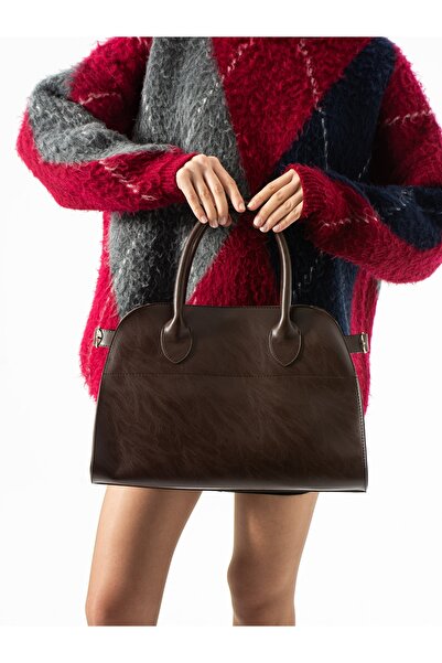 ALEMDAR AYAKKABI Nobi̇le Brown Leather Women's Bag