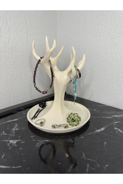 3D ZeTa Prints Tree-Shaped Ring and Necklace Jewelry Stand (17X14 Cm/Fuzzy Sk...