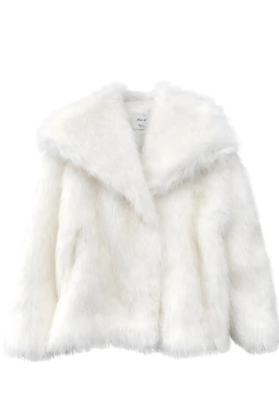 lidyasara Simli Suni Kürk Kaban Kadın