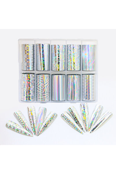 Wien Nail Master 10lu Tırnak Süsleme Folyosu Holografik Geometri Dizayn Nail ...