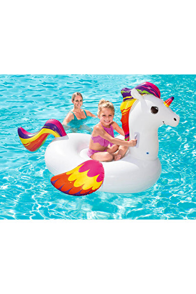 TOHA Best Way Mega Unicorn Şişme Deniz Yatağı & Ada Binici | Tutma Kulplu (14+)