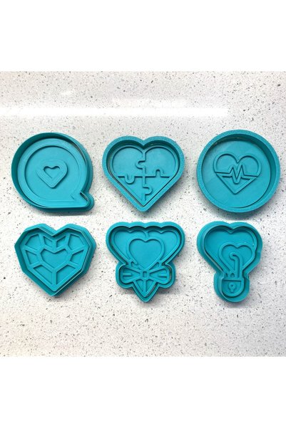 Generic Brand Set of 6 Modern Love Symbols Cookie Molds |   Creative Valentin...