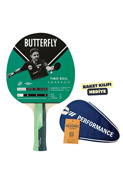 BUTTERFLY Timo Boll Smaragd Masa Tenisi Raketi ITTF Onaylı - Raket Kılıflı
