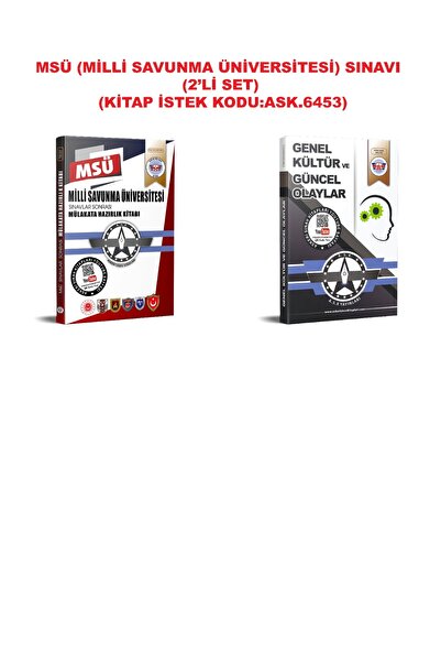 Askeri Sınav Kitapları MSÜ Sınavına Hazırlık Kitapları (2’li Set)