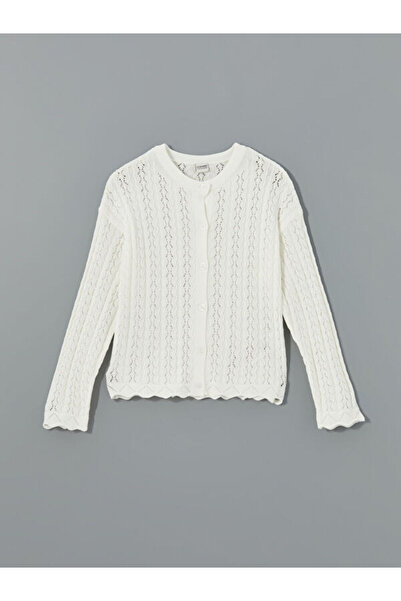 LC Waikiki Rmz Gi̇yi̇m Farkiyla Zero Roba Collar Openwork Girls' Knitwear Car...