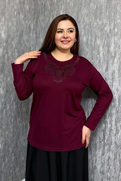 ModaPlaza Bluză de damă cu broderie cu pietre 005